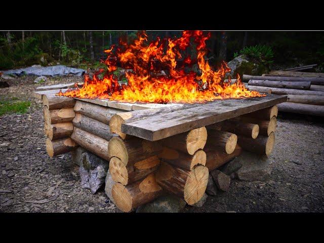 How I Built a Fire Pit with NON-Burning LOGS