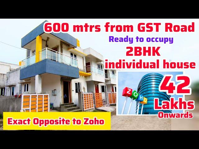 2bhk Individual House 600 mtrs From GST ROAD42 LakhsOpposite to Zoho  North & East facing