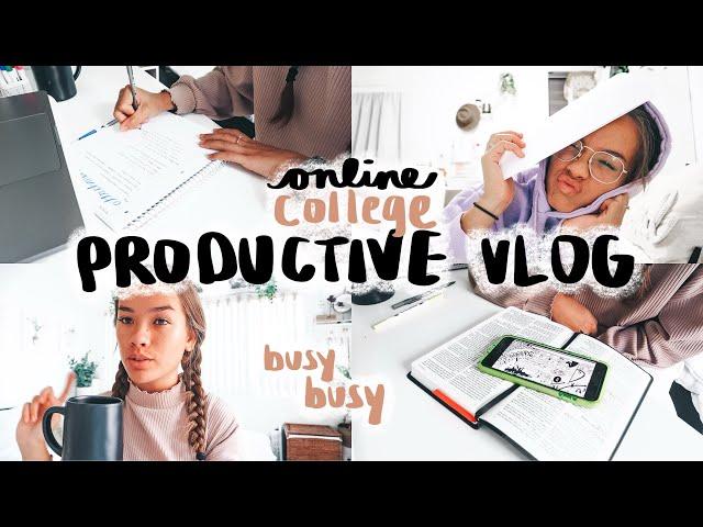 PRODUCTIVE *ONLINE* COLLEGE DAY IN MY LIFE | Zoom Classes, Essays, Homework, Exams, Life Update!