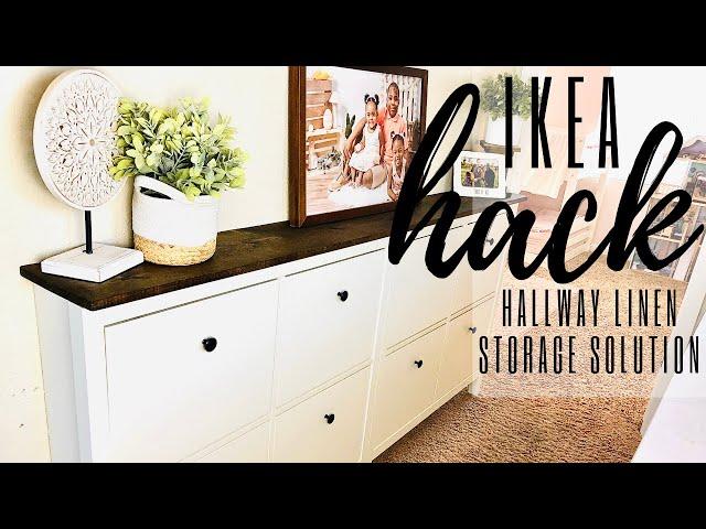 EASY IKEA HACK | NO LINEN CLOSET STORAGE SOLUTION | RENTER FRIENDLY STORAGE | ORGANIZATION