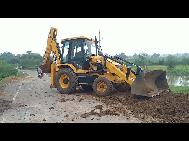 new JCB3DX ecoxellance machine in hard working road construction in village to mitti palling video