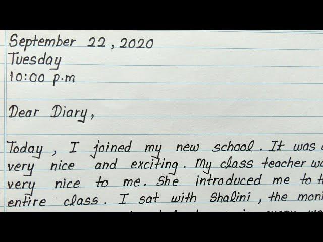 Diary entry writing how to write in english