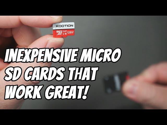 These KOOTION 128GB Micro SD Cards work great and are inexpensive