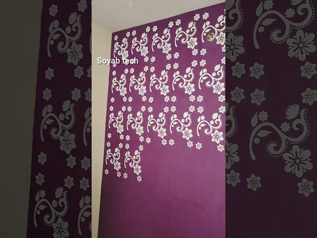 Asian paint stencil design wall texture design #shorts #stencil  #shortsfeed #shortvideo