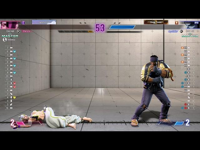 SF6 Modern Ryu 1900MR+ replays (ApoCake)