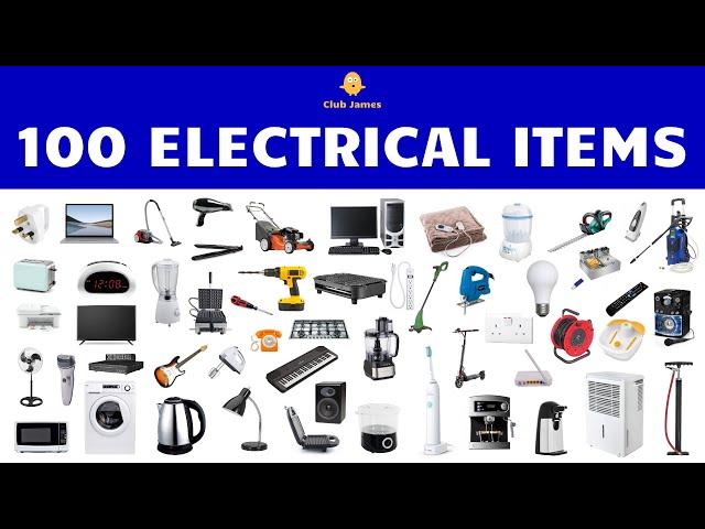 English Vocabulary - 100 ELECTRICAL ITEMS