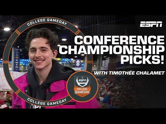 CONFERENCE CHAMPIONSHIP PICKS  with Timothée Chalamet as the guest picker!  | College GameDay