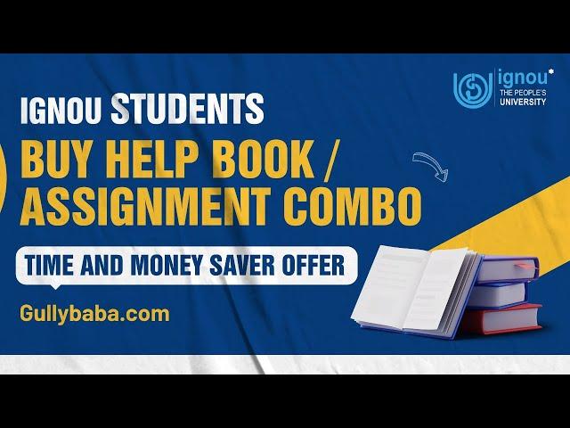 Avail IGNOU Help book/IGNOU Assignments Combos @gullybaba.com || Money Saver Offers @gullybaba