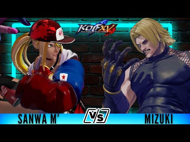 KOFXV Sanwa M' (Main Team) Vs Mizuki (K'/Rugal/Goenitz) - KOF XV Highest Level #kofxv