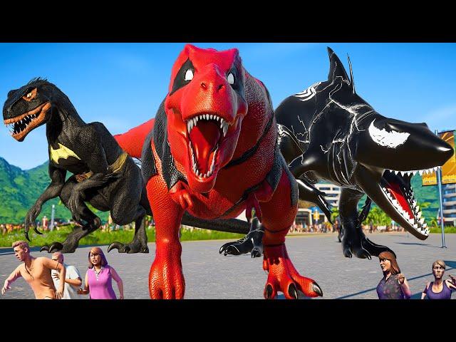 Deadpool, Venom, Batman & Flash The hunt for dinosaurs has begun |Dinosaur Pro 4 SuperHero Team|