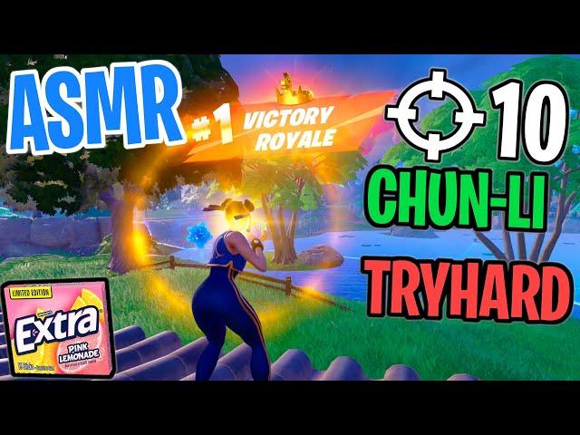 ASMR Gaming  Fortnite Chun-Li Tryhard! Relaxing Gum Chewing  Controller Sounds + Whispering 