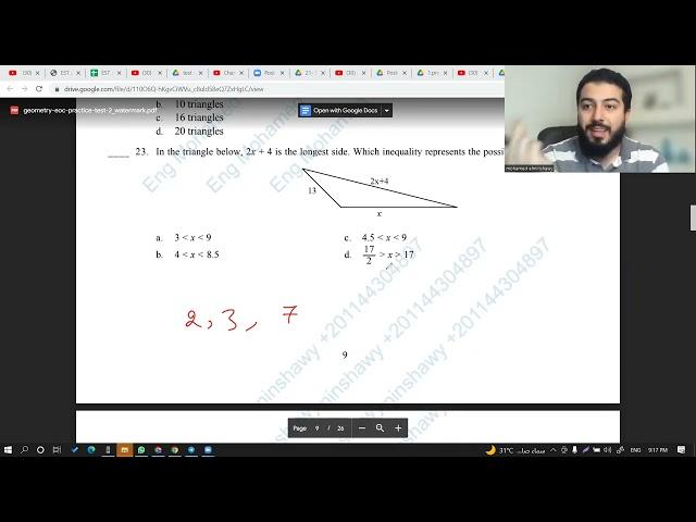 ACT 2 math level 1   geometry test 2    EOC Practice   American Diploma