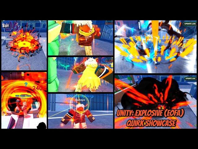 Unity: Explosive (EOFA) Quirk Showcase - Heroes World (Roblox)