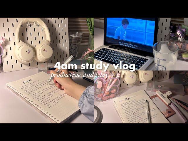 4am study vlogwaking up early, lots of studying, making breakfast and night routine