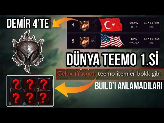 DEMİRLER ŞAŞIRDI! DÜNYA TEEMO 1.Sİ DEMİR 4'TE  BU BUİLDLE OYNARSA NE OLUR? LOL PİT