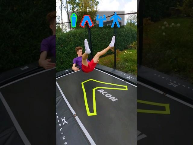 Jumping into impossible SHAPES #trampoline #backflip #challenge