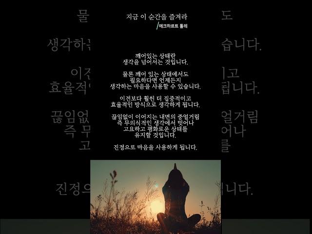 1분 명상 [10일차] 에크하르트 톨레