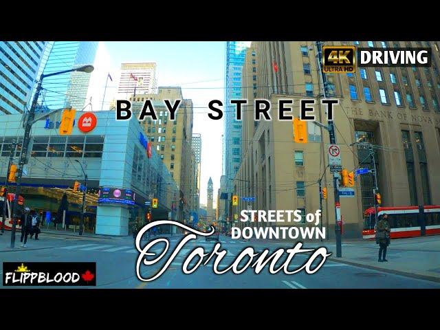 BAY Street (Northbound)  //  STREETS of Downtown TORONTO  //  4K Driving