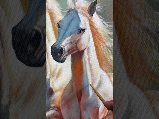 Final touches to horses #horseart #horse #horsepainting #artworld #acrylicart #acrylicpainting