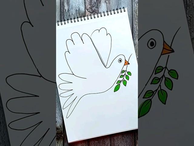 Simple trick to draw a dove #craftmerint #shorts #viral #trending #easydrawing #simplediy #diy