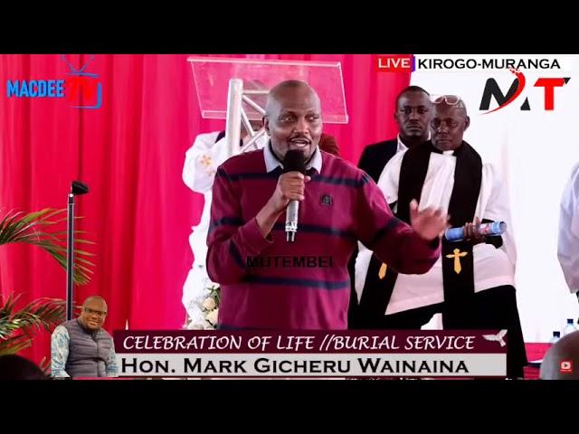 Drama as Furious Moses Kuria Lectures Kikuyus, Gets Heckled and Mic Grabbed from him!