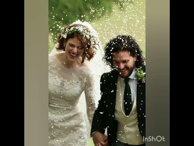 Kit Harrington & Rose Leslie beautiful wedding clicks # Game of thrones cast in their wedding