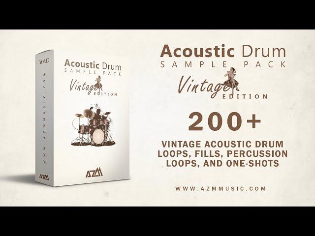 Vintage Acoustic Drum Sample Pack | 200+ Drum Loops, Fills, Percussion Loops, One Shots & more