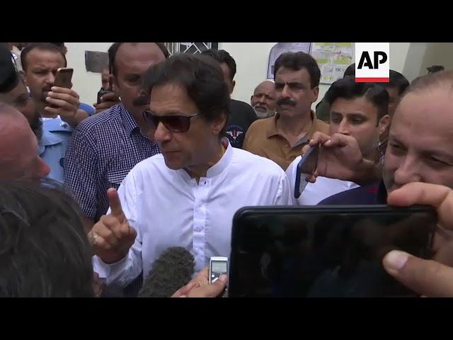 Tehreek-e-Insaf's Khan casts vote in Pakistan election