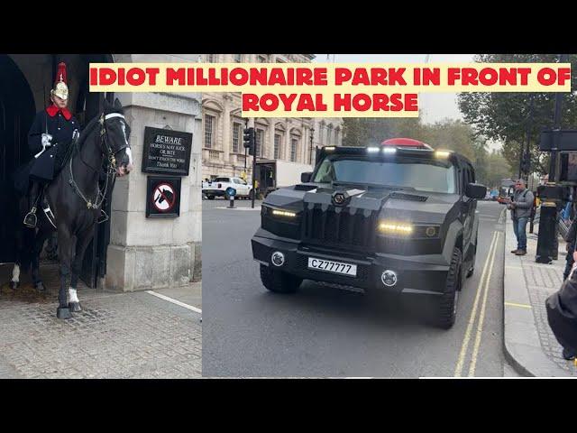 Idiot Millionaire Parks in Front of ROYAL HORSE GUARDS — Watch Their Reaction!