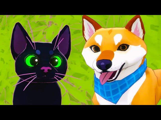 Маленький Черный Котик #3 Милый песик и утка в Little Kitty, Big City на Пурумчата