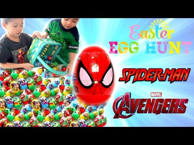 EASTER EGG HUNT In the Snow Challenge | Spiderman Surprise Eggs | Lucas & Ryan | LRH & Toyz