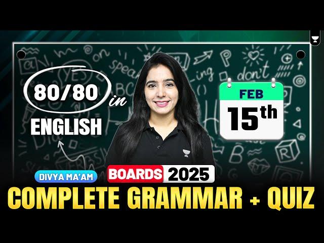 Class 10 Grammar Complete Course + Quiz | CBSE 2025 | Class 10 Boards | By Divya mam