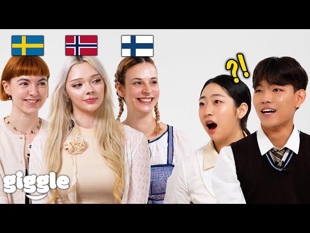 Korean Teens meet beautiful Northern Europeans For the First Time!