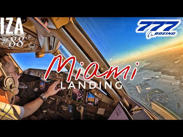 B777 MIA  Miami | LANDING 12 | 4K Cockpit View | ATC & Crew Communications