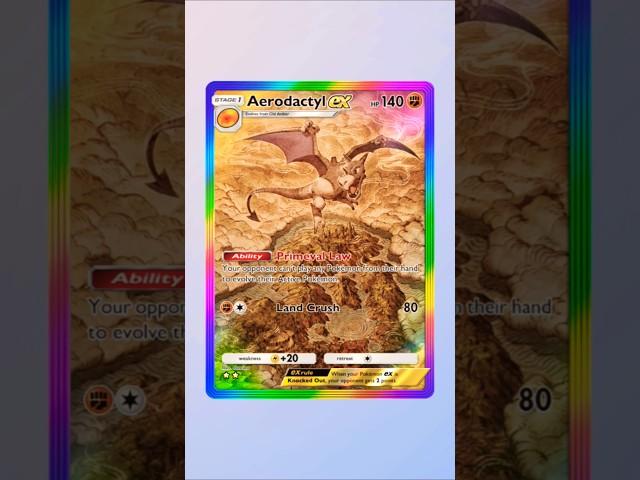 Aerodactyl ex Rainbow Rare Full Art Card. Pokemon Trading Card Game Pocket