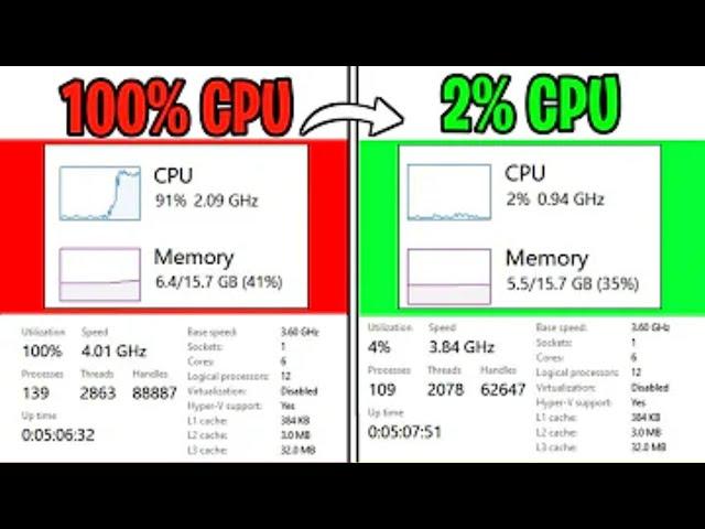 How to Fix 100% CPU Usage Windows 10  Fix High CPU Usage & Boost FPS [