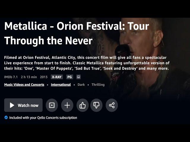 Metallica - Orion Festival: Tour Through the Never * Belle Isle, Detroit, MI, US (Jun 09, 2013) HDTV