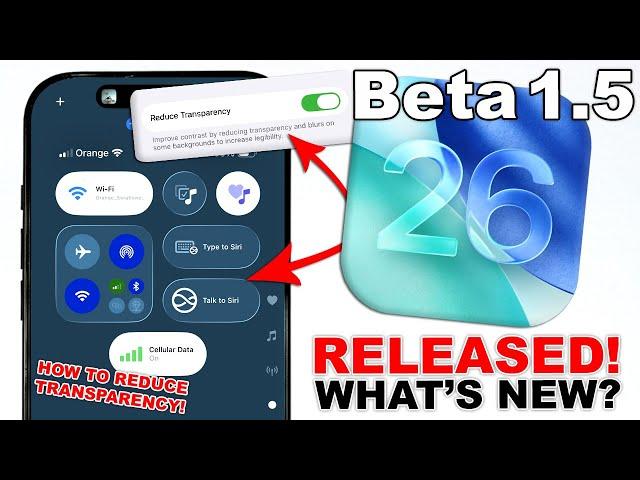 iOS 26 Beta 1.5 Re-Released! - What's New? (How To Change The Transparency of the Control Panel)