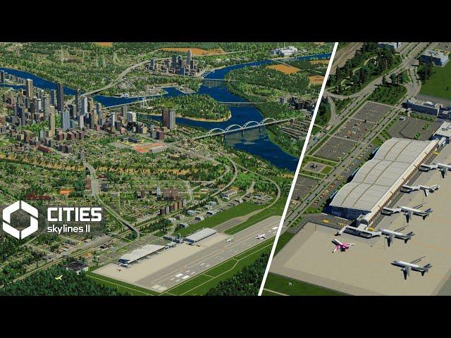 Building a Realistic City with Airport, Trains, Trams and Cargo in Cities Skylines 2