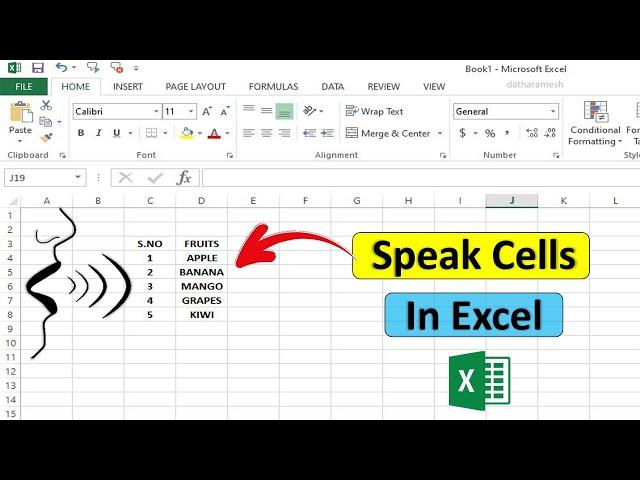 Speak Cells In Excel | Text to Speech In Excel