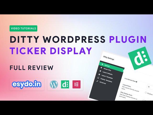 Ditty News Ticker Plugin || Tutorial || Review || Features || WordPress Tutorials in Hindi