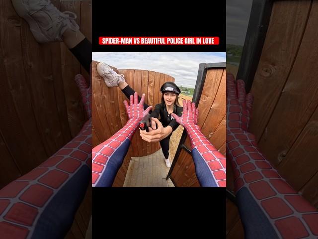 SPIDER-MAN VS BEAUTIFUL POLICE GIRL IN LOVE #spiderman  #policegirl #crazygirl #love #minecraft #pov