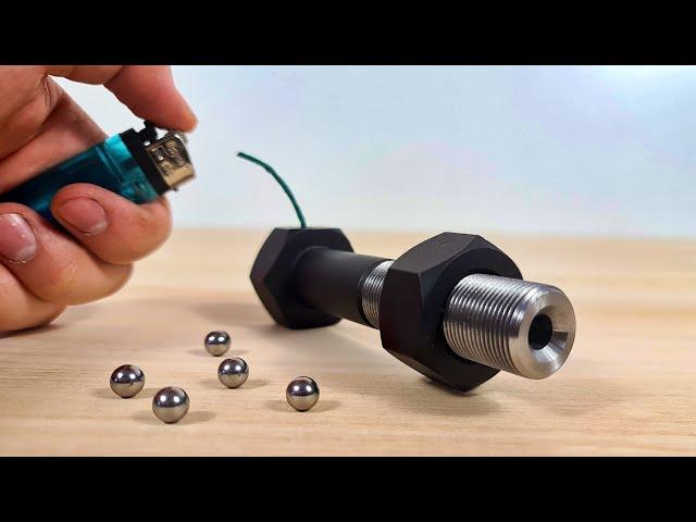 The SIMPLEST Powerful Mini CANNON from Bolt and Nut. Simplest powerful mini CANNON EVER !!!!