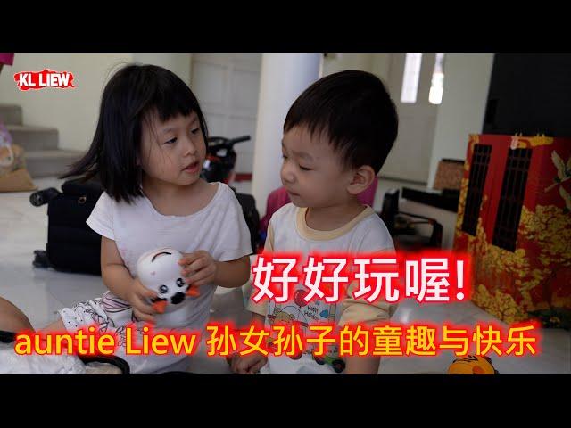 auntie Liew 孙女孙子的童趣与快乐,好好玩喔! 买了好多玩具回来