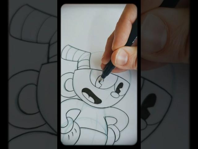 How to draw Cuphead in the old 1930s rubberhose cartoon style #drawingtutorial #steamboatwillie