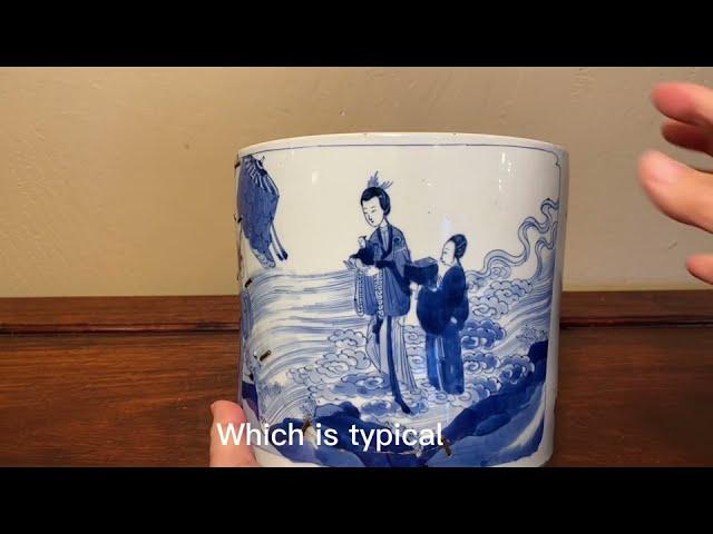 Zheng & Nan’s Chinese Antique collection: Qing dynasty Kangxi Period Blue and White Brush Pot