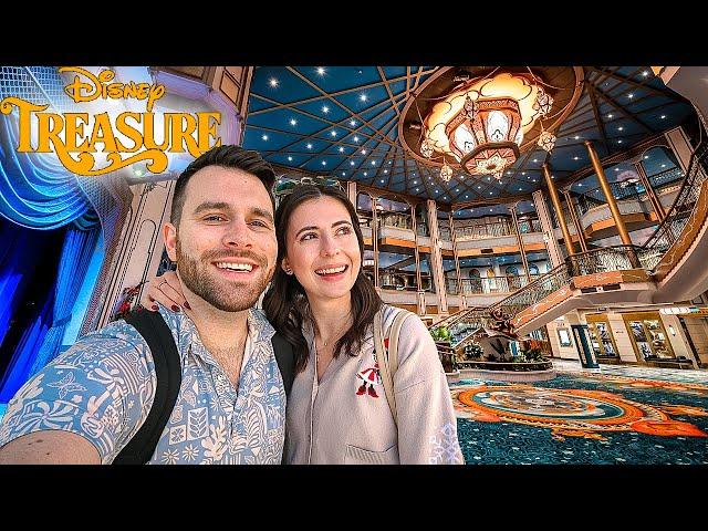 Boarding The Disney Treasure: NEWEST & Most EXPENSIVE Cruise Ship! Sail Away, Concierge, & Dinner!