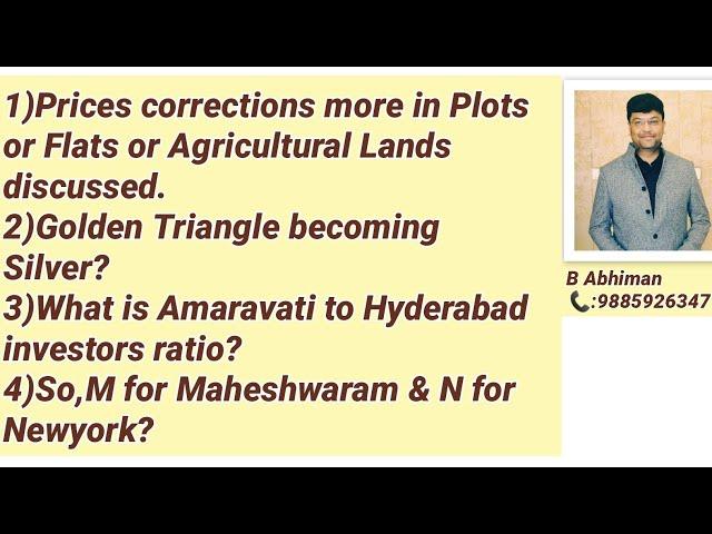 Hyderabad Real Estate Prices Corrections #plots#maheshwaram#amaravathi#newyork