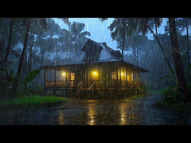 HEAVY RAIN at Night to Sleep Well and Beat Insomnia | Thunderstorm for Insomnia, Relax, ASMR