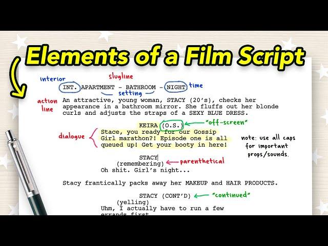 Basic Elements of a Film Script for BEGINNERS! (How To Format, Read and Write a Screenplay!)